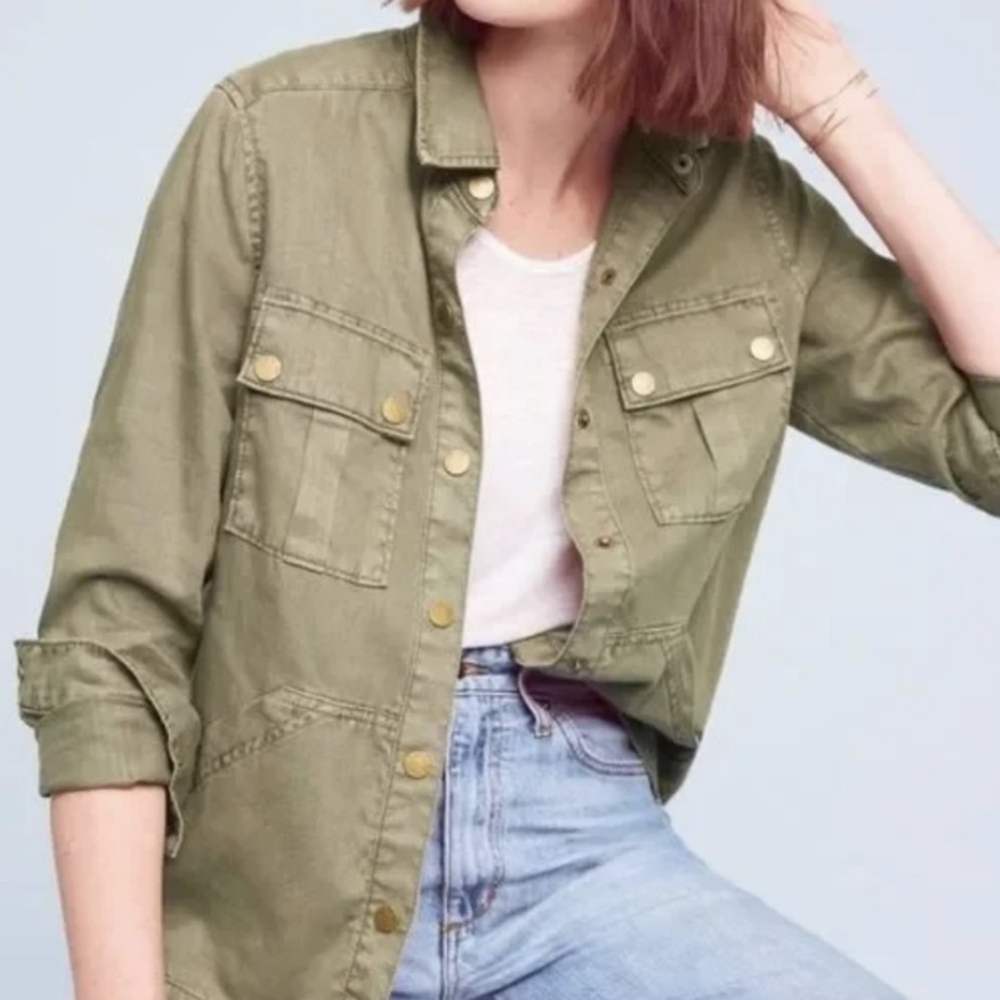 Anthropologie Olive Utility Jacket